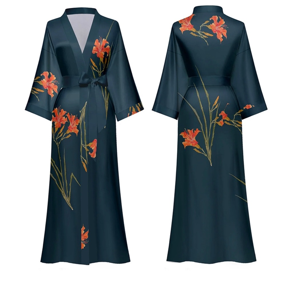 Floral Printed Robe Bathrobe
